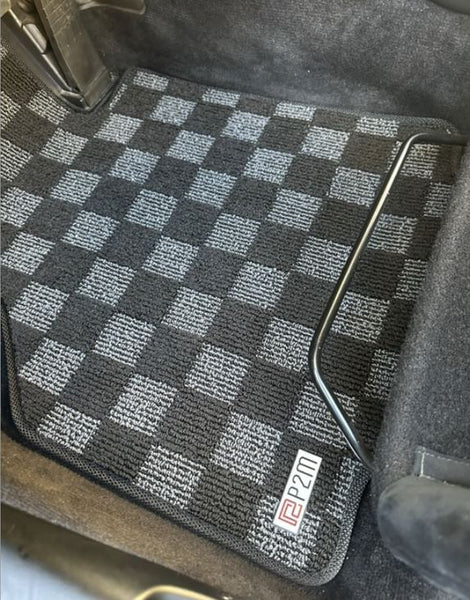 Phase 2 Motortrend (P2M) Checkered Carpet Race Floor Mats - Porsche 911 [996] (1997-2006)