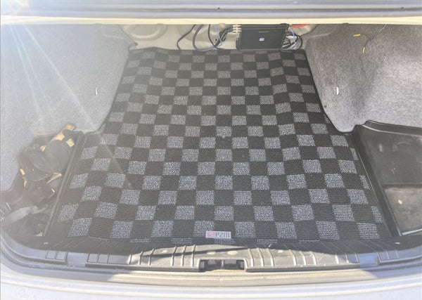 Phase 2 Motortrend (P2M) Checkered Carpet Race Trunk Mat - BMW E46 3-Series (1999-2006)