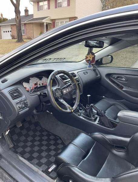 Phase 2 Motortrend (P2M) Checkered Carpet Race Floor Mats - Honda Accord Coupe (1998-2002)