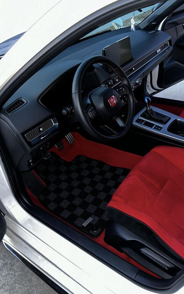 Phase 2 Motortrend (P2M) Checkered Carpet Race Floor Mats - Honda Civic Type-R FL5 (2023+)