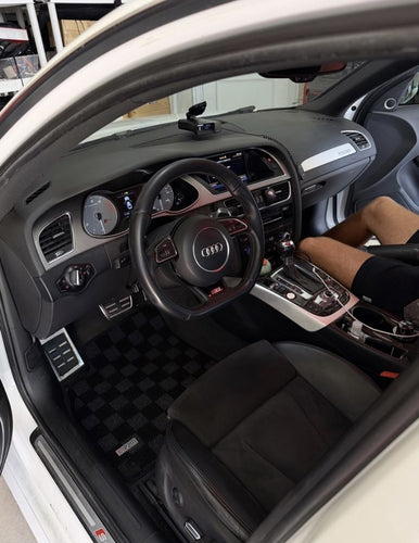 Phase 2 Motortrend (P2M) Checkered Carpet Race Floor Mats - Audi A4 / S4 B8 (2008-2015)