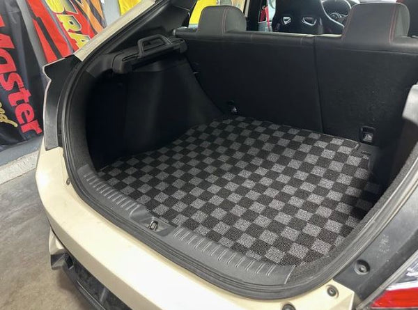 Phase 2 Motortrend (P2M) Checkered Carpet Race Trunk Mat - Honda Civic Hatchback FK (2017-2021)