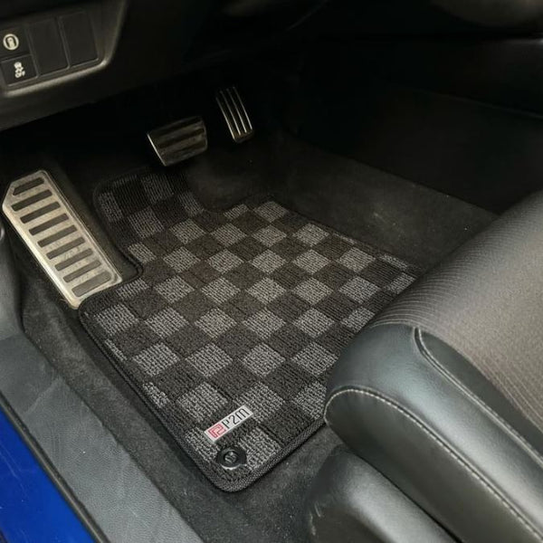 Phase 2 Motortrend (P2M) Checkered Carpet Race Floor Mats - Honda Accord 10th Gen (2018-2022)