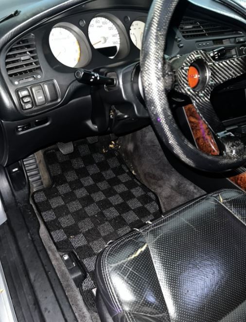 Phase 2 Motortrend (P2M) Checkered Carpet Race Floor Mats - Acura CL Coupe [YA4] (2000-2003)