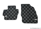 Phase 2 Motortrend (P2M) Front & Rear Checkered Race Carpet Floor Mats - Mazda 3 BL (2010-2013)