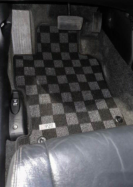 Phase 2 Motortrend (P2M) Checkered Carpet Race Floor Mats - Honda Accord Coupe (2008-2012)