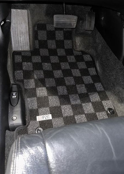 Phase 2 Motortrend (P2M) Checkered Carpet Race Floor Mats - Honda Accord Coupe (2008-2012)