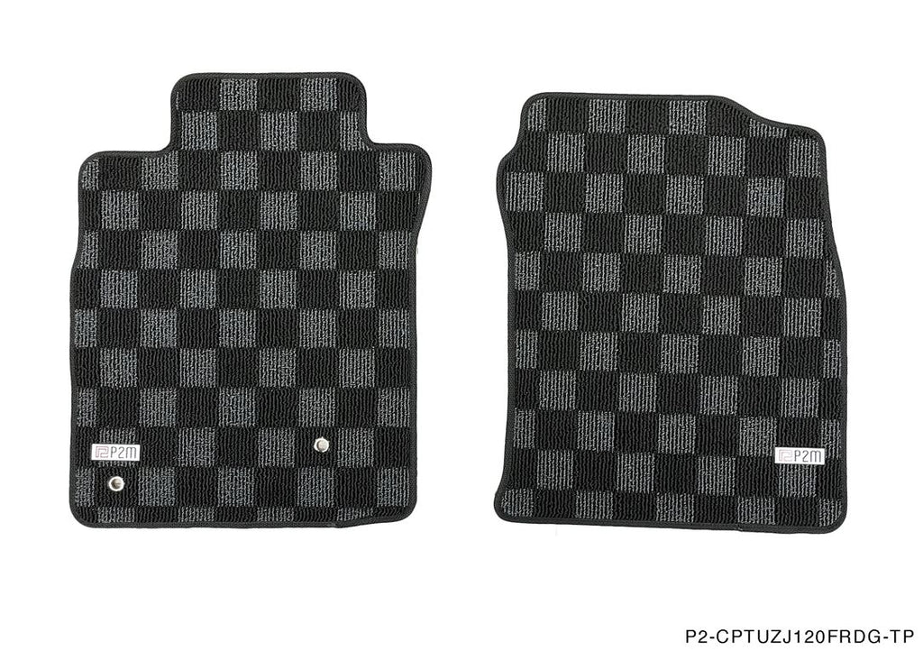 Phase 2 Motortrend (P2M) Checkered Carpet Race Floor Mats - Lexus GX470 UZJ120 (2003-2009)