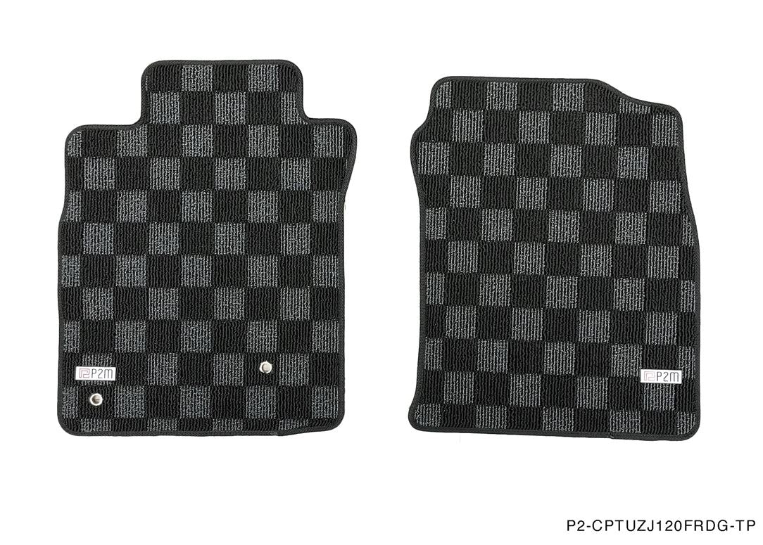 Phase 2 Motortrend (P2M) Checkered Carpet Race Floor Mats - Lexus GX470 UZJ120 (2003-2009)