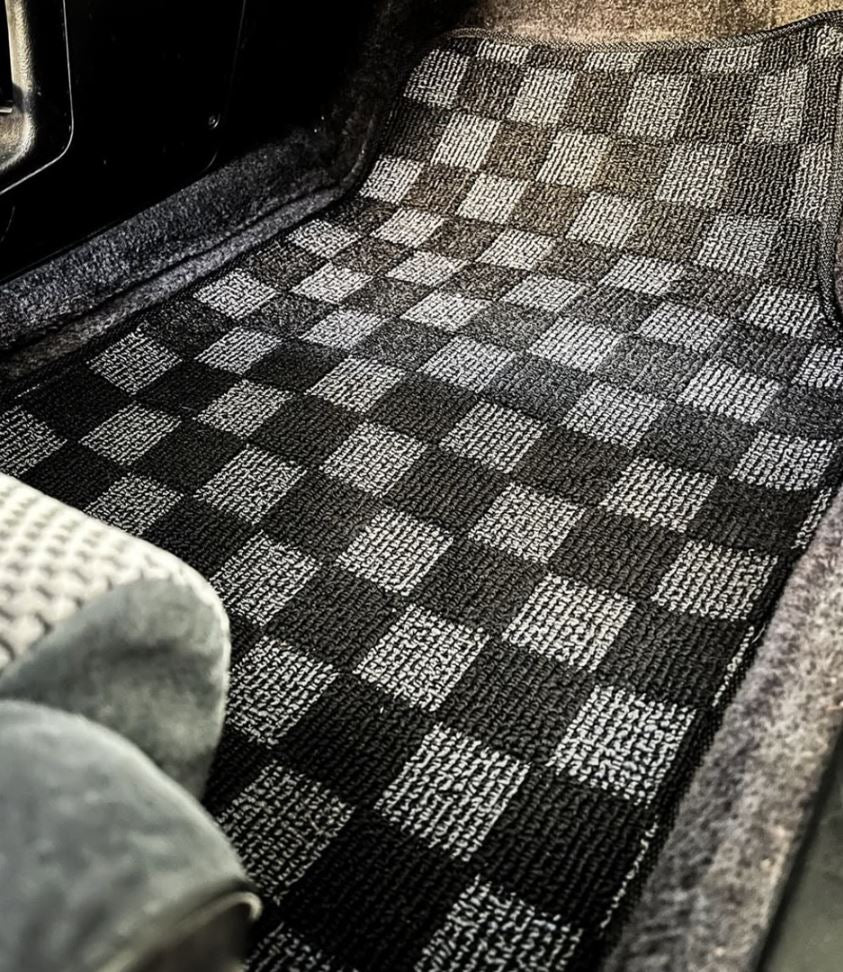 Phase 2 Motortrend (P2M) Checkered Front Floor Mats - Honda Civic / CRX (1984-1987)