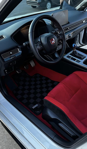Phase 2 Motortrend (P2M) Checkered Carpet Race Floor Mats - Honda Civic Type-R FL5 (2023+)