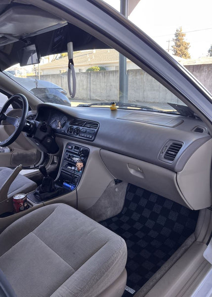 Phase 2 Motortrend (P2M) Checkered Carpet Race Floor Mats - Honda Accord Coupe & Sedan (1994-1997)