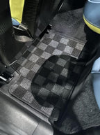 P2M Front & Rear Checkered Mats - BMW G20 G80 2019-2024 - P2-CPTG2080FRDG-TP