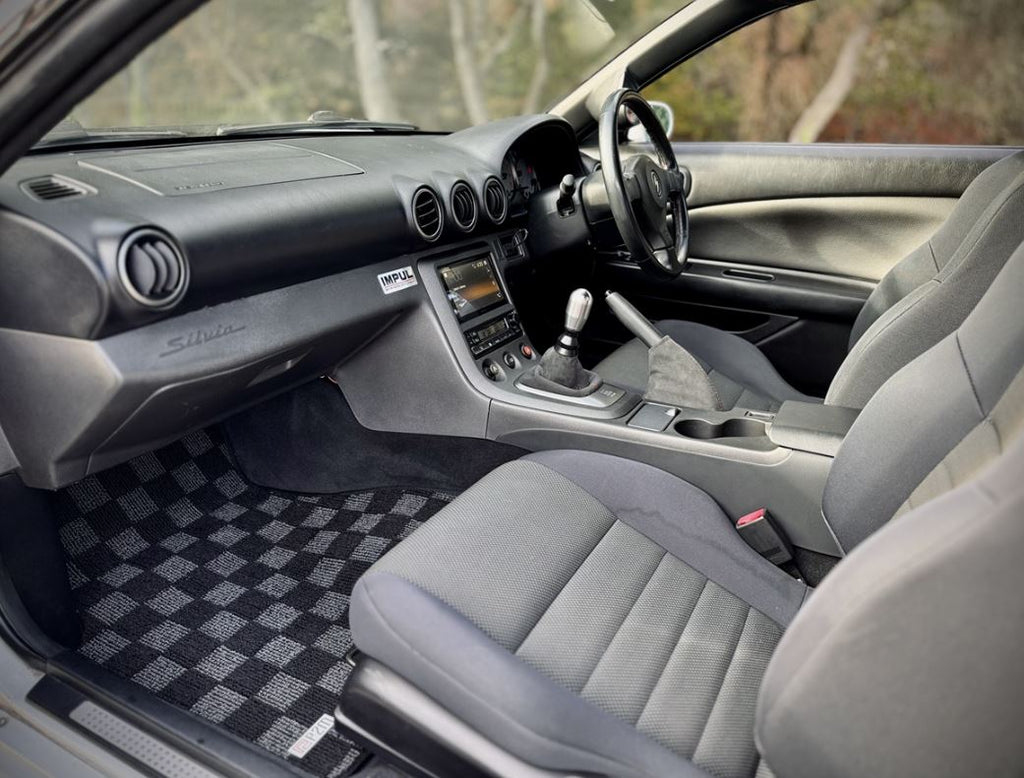 Phase 2 Motortrend (P2M) Checkered Carpet Race Floor Mats - Nissan Silvia S15 (1999-2002)