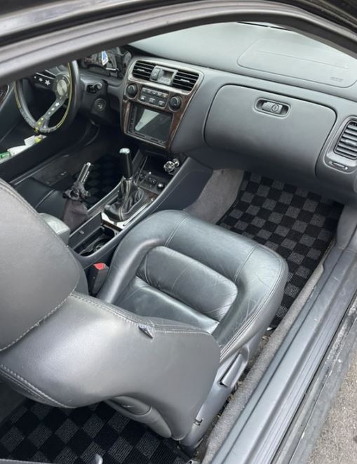 Phase 2 Motortrend (P2M) Checkered Carpet Race Floor Mats - Honda Accord Coupe (1998-2002)