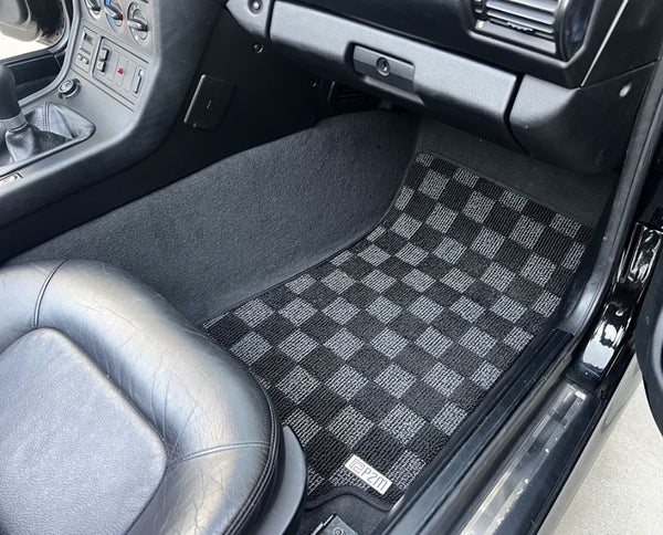 Phase 2 Motortrend (P2M) Checkered Front Floor Mats - BMW Z3 Coupe & Roadster (1996-2002)