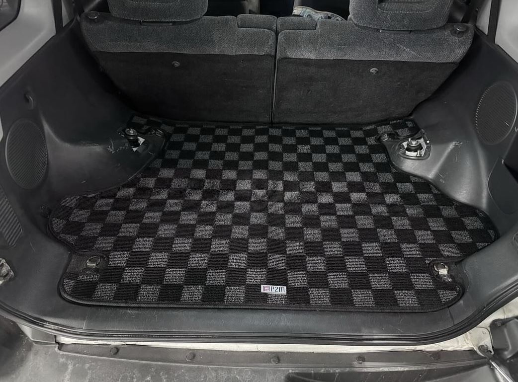 P2M Checkered Carpet Race Trunk Mat - Honda CR-V RD1 RD2 (1995-2001) - P2-CPTCRVRD12DGTR-TP