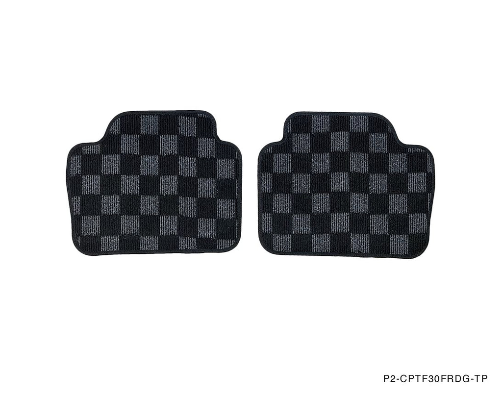 P2M Checkered Floor Mats - BMW F30 3-Series (2011-2019) - P2-CPTF304DFRDG-TP