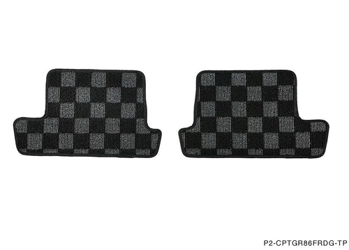 Phase 2 Motortrend (P2M) Front & Rear Checkered Race Carpet Floor Mats - Subaru BRZ (2022+)