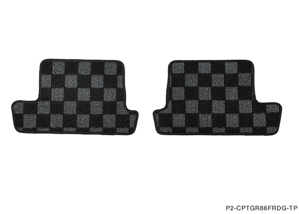Phase 2 Motortrend (P2M) Front & Rear Checkered Race Carpet Floor Mats - Toyota GR86 (2022+)