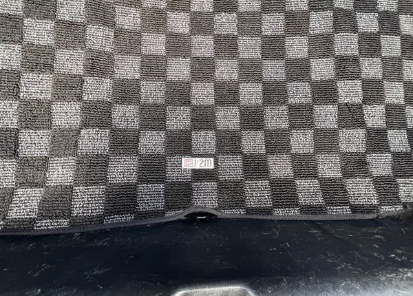 Phase 2 Motortrend (P2M) Checkered Carpet Race Trunk Mat - Honda Civic Coupe EM1 (1996-2000)