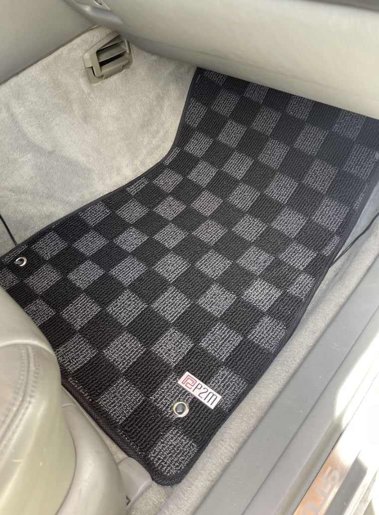 Phase 2 Motortrend (P2M) Checkered Carpet Race Floor Mats - Lexus LS400 UCF20 (1995-2000)