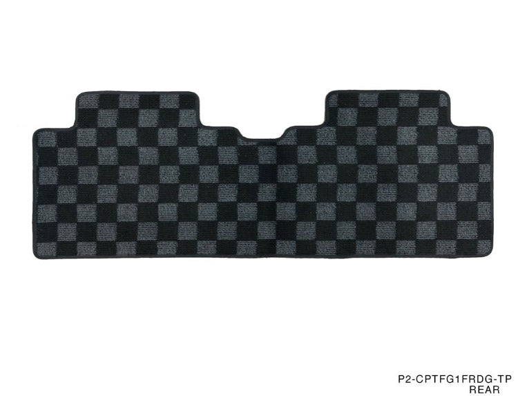 Phase 2 Motortrend (P2M) Front & Rear Checkered Race Carpet Floor Mats - Honda Civic & Si Coupe FG1 (2006-2011)
