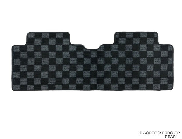 Phase 2 Motortrend (P2M) Front & Rear Checkered Race Carpet Floor Mats - Honda Civic & Si Coupe FG1 (2006-2011)