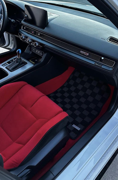 Phase 2 Motortrend (P2M) Checkered Carpet Race Floor Mats - Honda Civic Type-R FL5 (2023+)