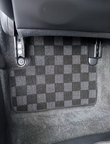 Phase 2 Motortrend (P2M) Checkered Carpet Race Floor Mats - Honda Accord Coupe (2008-2012)