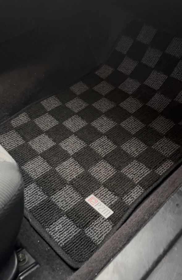 Phase 2 Motortrend (P2M) Checkered Carpet Race Floor Mats Front & Rear - Toyota Celica ST204 (1994-1999)