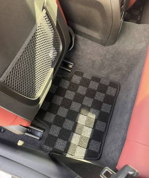 Phase 2 Motortrend (P2M) Checkered Carpet Race Floor Mats - BMW 4-SERIES Coupe G22/G82 (2020-2025)