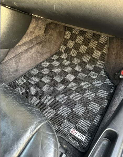 Phase 2 Motortrend (P2M) Checkered Carpet Race Floor Mats - Porsche 911 [996] (1997-2006)
