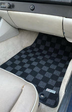 Phase 2 Motortrend (P2M) Checkered Carpet Race Floor Mats - Porsche 924 944 968 Coupe