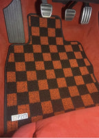Phase 2 Motortrend (P2M) Front & Rear Red Checkered Flag Carpet Floor Mats - Honda Civic FL5 Type-R (2022+)