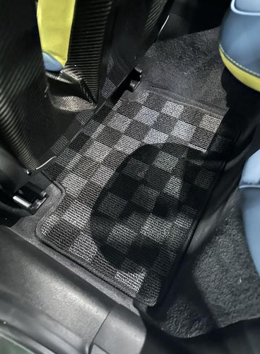 Phase 2 Motortrend (P2M) Checkered Carpet Race Floor Mats - BMW 3-Series Sedan G20 & M3 G80 (2019+)