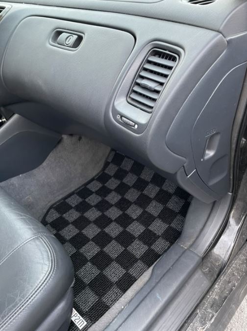 Phase 2 Motortrend (P2M) Checkered Carpet Race Floor Mats - Honda Accord Coupe (1998-2002)