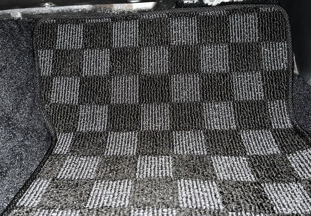 Phase 2 Motortrend (P2M) Checkered Race Carpet Floor Mats Set - Nissan Z32 300zx Convertible (1993-1996)