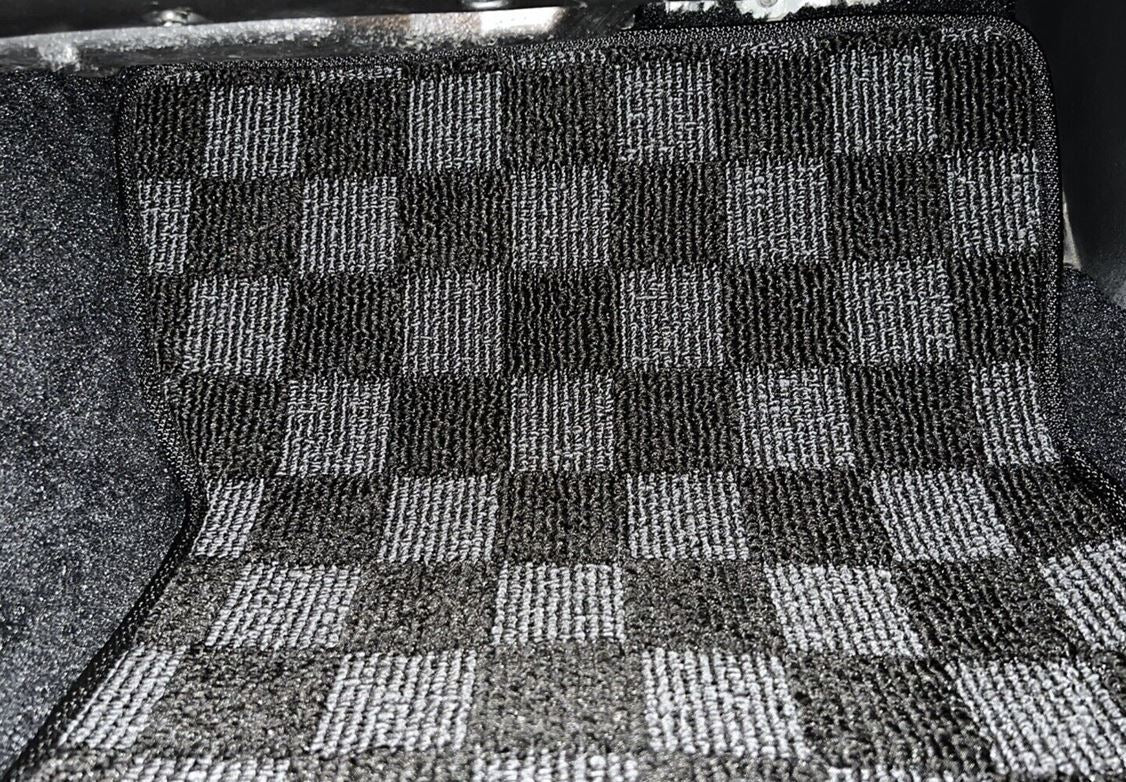 Phase 2 Motortrend (P2M) Checkered Race Carpet Floor Mats Set - Nissan Z32 300zx Convertible (1993-1996)