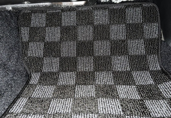 Phase 2 Motortrend (P2M) Checkered Race Carpet Floor Mats Set - Nissan Z32 300zx Convertible (1993-1996)