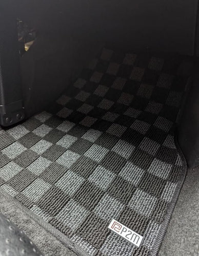 Phase 2 Motortrend (P2M) Checkered Flag Carpet Floor Mats Front - Toyota MR2 Spyder MRS SW30 (2000-2005)