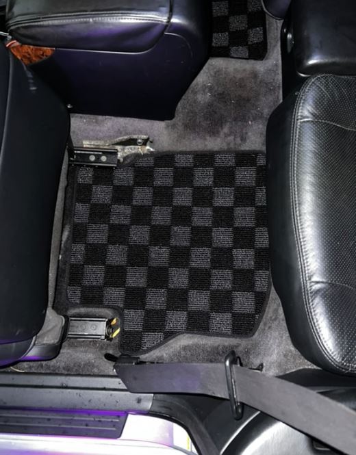 Phase 2 Motortrend (P2M) Checkered Carpet Race Floor Mats - Acura CL Coupe [YA4] (2000-2003)
