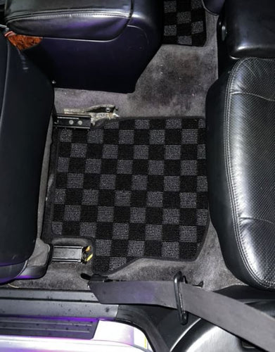 Phase 2 Motortrend (P2M) Checkered Carpet Race Floor Mats - Acura CL Coupe [YA4] (2000-2003)