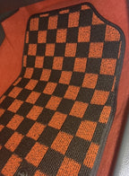 Phase 2 Motortrend (P2M) Front & Rear Red Checkered Flag Carpet Floor Mats - Honda Civic FL5 Type-R (2022+)