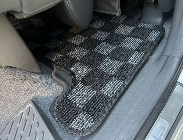 Phase 2 Motortrend (P2M) Checkered Carpet Race Floor Mats - Lexus GX470 UZJ120 (2003-2009)