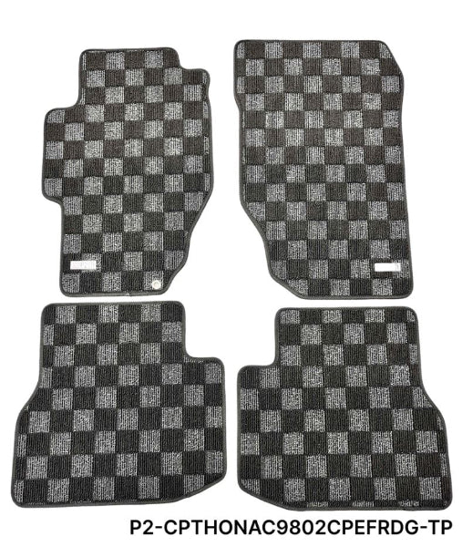 Phase 2 Motortrend (P2M) Checkered Carpet Race Floor Mats - Honda Accord Coupe (1998-2002)