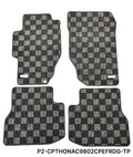 Phase 2 Motortrend (P2M) Checkered Carpet Race Floor Mats - Honda Accord Coupe (1998-2002)