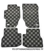 Phase 2 Motortrend (P2M) Checkered Carpet Race Floor Mats - Honda Accord Coupe (1998-2002)