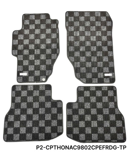 Phase 2 Motortrend (P2M) Checkered Carpet Race Floor Mats - Honda Accord Coupe (1998-2002)