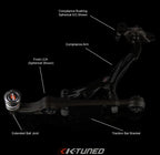 K-Tuned Extended Roll Center Adjusters / Ball Joints - Honda Accord (2003-2007)